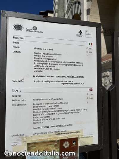 Santa Maria Novella Florencia entradas y horarios